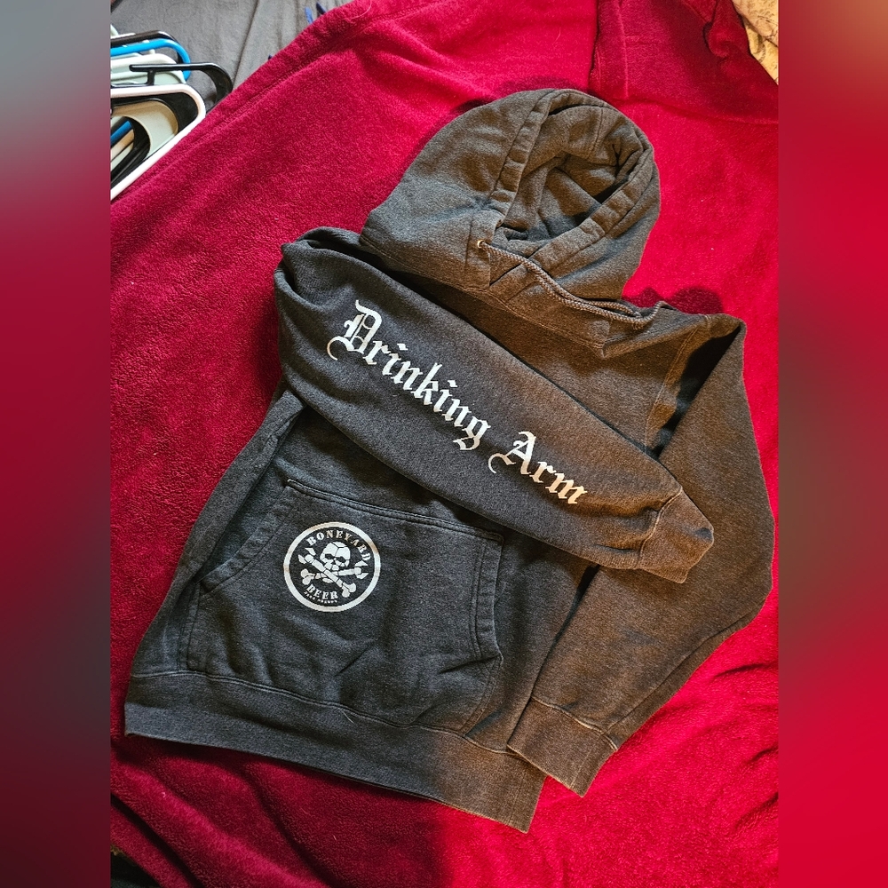 Gray Hoodie with White Print